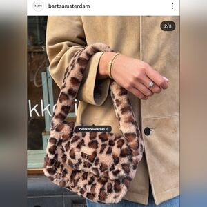 Barts Leopard Print Faux Fur Shoulder Bag